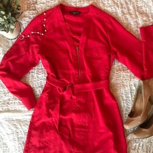 Express zip-front portofino shirt dress